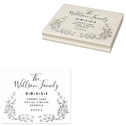 リースファミリー名差出人住所ゴム印 ラバースタンプ (押印)