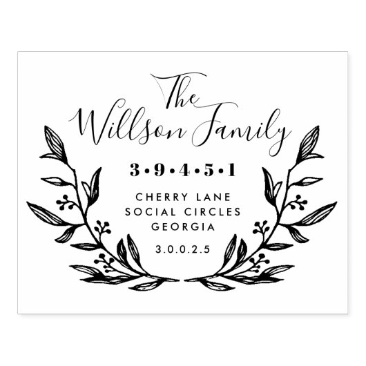 リースファミリ名差出人住所 ラバースタンプ (インプリント)