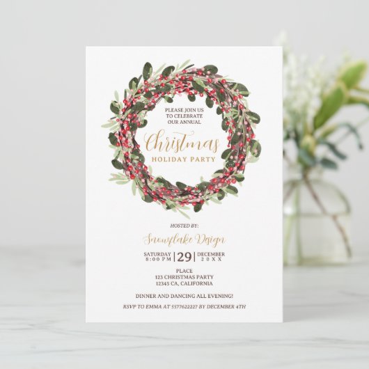 リースフェスティバル金ゴールド企業のクリスマス 招待状 (スタンド正面)