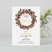 リースフェスティバル金ゴールド企業のクリスマス 箔招待状 (立ち正面)