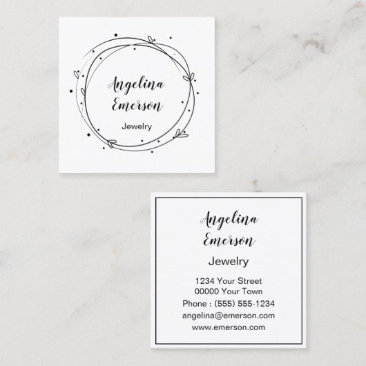 リースフェミニン手作り スクエア名刺 (正面/裏面)