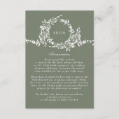 リースフォーマルセージグリーンエレガントウェディング詳細 エンクロージャーカード (正面)