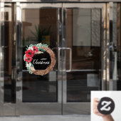 リースフラワーズグリーナリーホリデー ウィンドウサイン (オフィスドア)