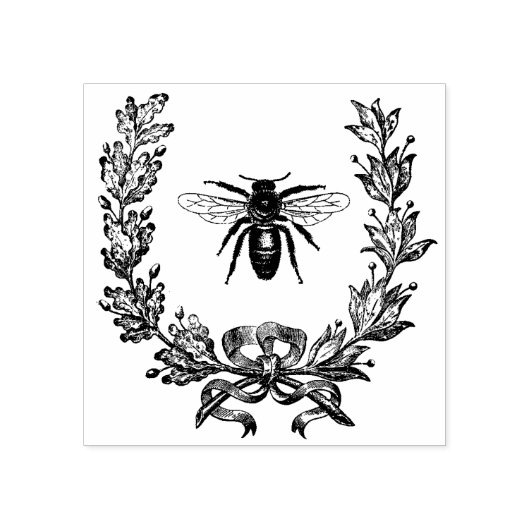 リースフランスのとビーヴィンテージアートゴムスタンプ ラバースタンプ (インプリント)