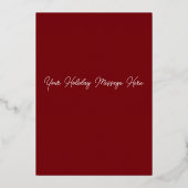 リースフレームとフォトフォイルのホリデーカード 箔シーズンカード (裏面)