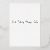 リースフレームとフォトフォイルのホリデーカード 箔シーズンカード (裏面)