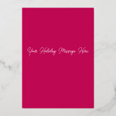 リースフレームとフォトフォイルのホリデーカード 箔シーズンカード (裏面)