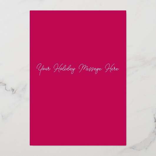 リースフレームとフォトフォイルのホリデーカード 箔シーズンカード (裏面)