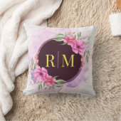 リースフローライニシャル文字モノグラム名大理石 クッション (ブランケット)