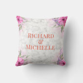 リースフローライニシャル文字モノグラム名大理石 クッション (裏面)