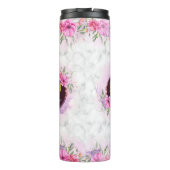 リースフローライニシャル文字モノグラム名大理石 タンブラー (裏面)