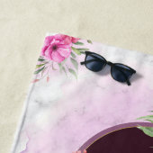 リースフローライニシャル文字モノグラム名大理石 ビーチタオル (インサイチュ)