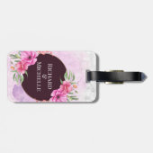 リースフローライニシャル文字モノグラム名大理石 ラゲッジタグ (裏面横)