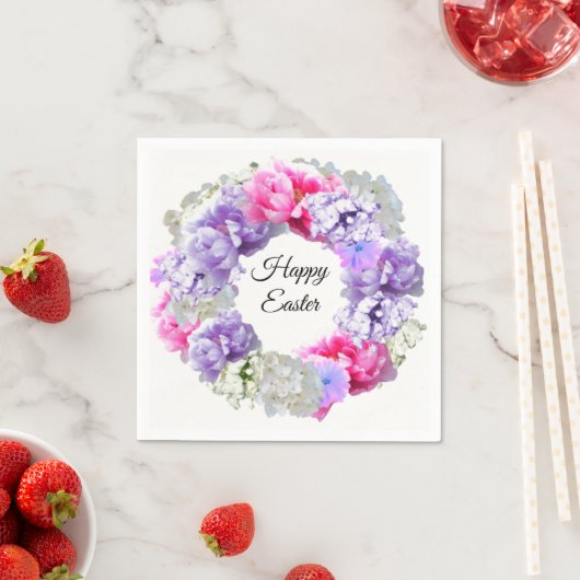 リースフローラハッピーイースター紙ナプキン スタンダードカクテルナプキン (インサイチュ)