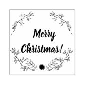 リースフローラメリークリスマス ラバースタンプ (インプリント)