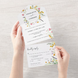 リースフローラ水結婚色 オールインワン招待状