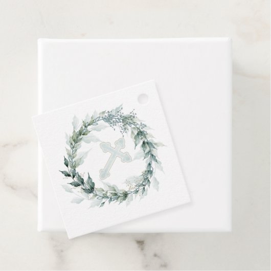 リースブルークロスコミュニオンバプテスマ《キリスト教》洗礼式や命名式 フェイバータグ (インサイチュ)