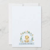 リースブルーフローラベビーライオンベビーシャワー 招待状 (裏面)