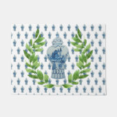 リースブルー&ホワイトジンジャージャー ドアマット (正面)