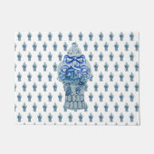 リースブルー&ホワイトジンジャージャー ドアマット (正面)