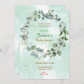 リースベビーシャワー 招待状 (正面/裏面)