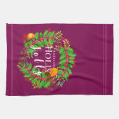 リースホリーすてきワイン キッチンタオル (横)