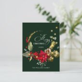 リースホリーエレガントベリーミストレトークリスマス ポストカード (スタンド正面)