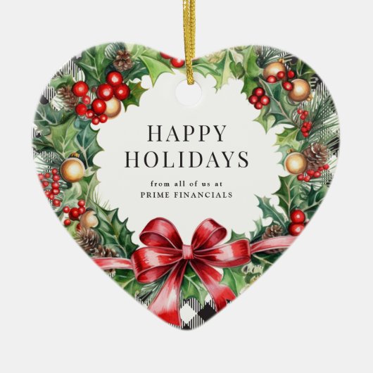 リースホリーベリーブラックプライドビジネス セラミックオーナメント (正面)