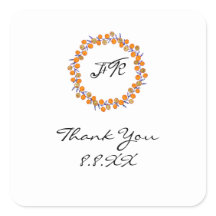 リースホワイトサンキューモノグラム金ゴールドブルーオレンジ