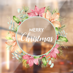 リースポインセティアホリーベリー ウィンドウサイン