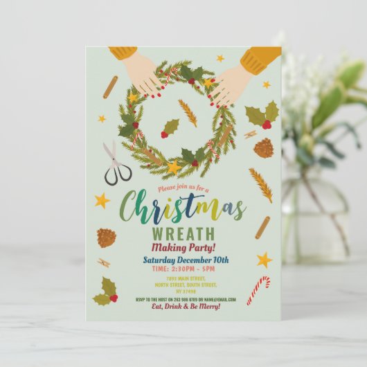 リースメイキングフェスティバルパーティークリスマスファミリー 招待状 (スタンド正面)