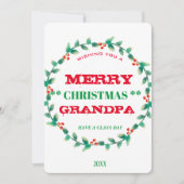 リースメリークリスマスのおじパーソナライズされたいちゃん シーズンカード (正面)