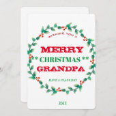 リースメリークリスマスのおじパーソナライズされたいちゃん シーズンカード (正面/裏面)