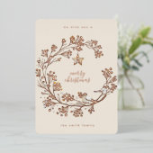 リースメリークリスマスハッピーニューイヤーコラージュバラ 箔シーズンカード (立ち正面)