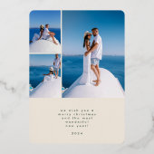 リースメリークリスマスハッピーニューイヤーコラージュバラ 箔シーズンカード (裏面)