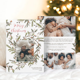 リースモダングリーンクリスマスファミリー4枚の写真 シーズンカード