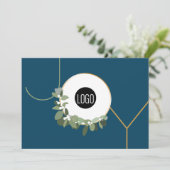 リースモダンジョイブルービジネスクリスマス シーズンカード (スタンド正面)