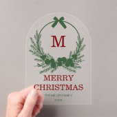 リースモダンメリークリスマスアクリルカード アクリル招待状 (インサイチュ (ポータブル))