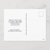 リースモダン会社ロゴハッピーホリデイズレッド シーズンポストカード (裏面)