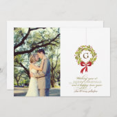 リースモノグラムの – ホリデーフォトカード シーズンカード (正面/裏面)