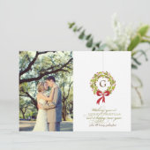 リースモノグラムの – ホリデーフォトカード シーズンカード (スタンド正面)