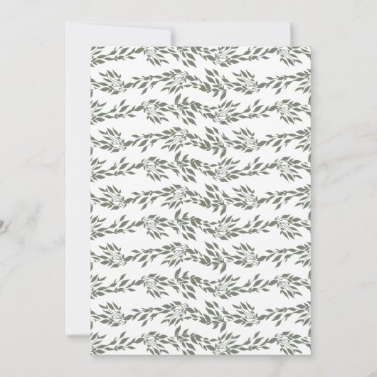 リースモノグラムセージエレガントグリーンフレ結婚ーム 招待状 (裏面)