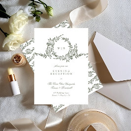 リースモノグラムセージグリーンエレガント披露宴 エンクロージャーカード