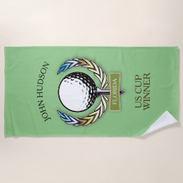 リースモノグラムデザイン付きゴルフテンプレート ビーチタオル