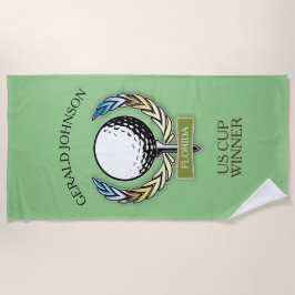 リースモノグラムデザイン付きゴルフテンプレート ビーチタオル