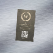 リースモノグラムバーバーショッモダンプ理容師 マグネット名刺 (インサイチュ)