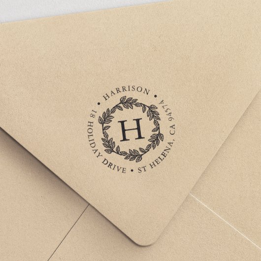 リースモノグラムラウンド差出人住所 セルフインキングスタンプ