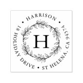 リースモノグラムラウンド差出人住所 セルフインキングスタンプ (デザイン)