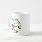 リースモノグラム写真クリスマス コーヒーマグカップ (正面左)