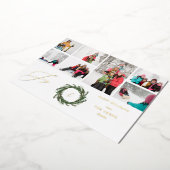 リースモノグラム素朴Joy 7写真 箔招待状 (回転した状態)